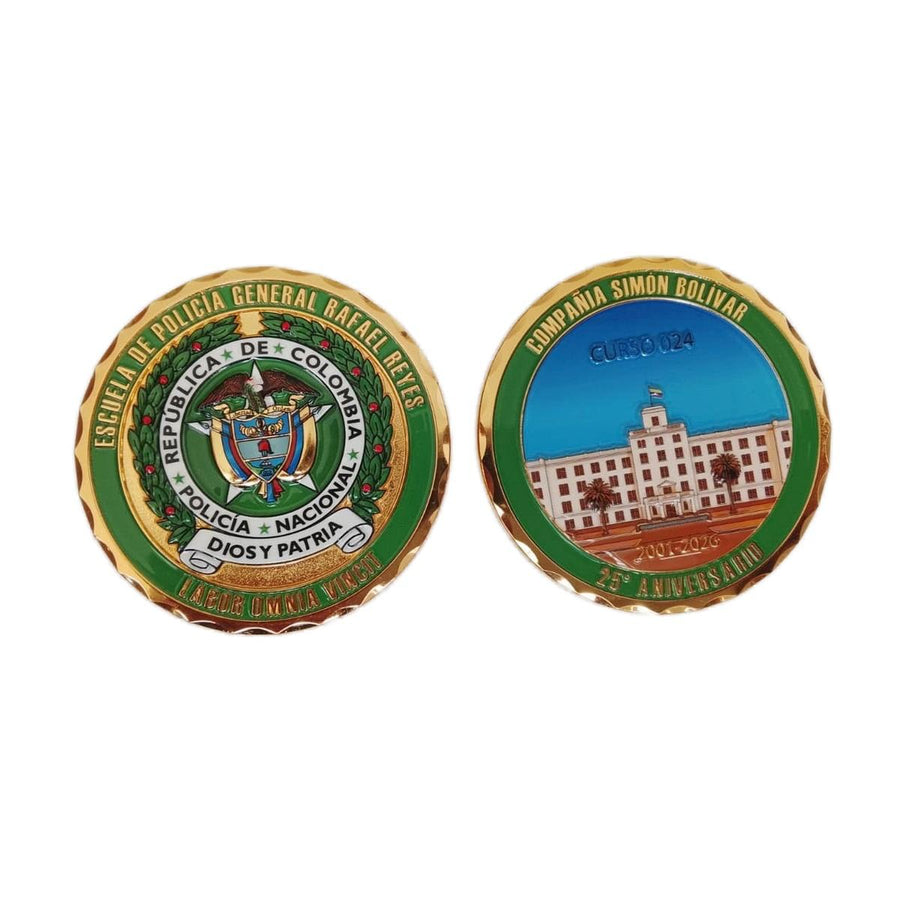 Moneda Escuela de Policía Gral. Rafael Reyes - Cía. Simón Bolívar 25° Aniversario